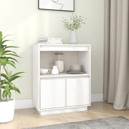 vidaXL Commode blanche 60x34x75 cm Bois de pin massif