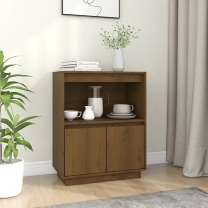 vidaXL Buffet brun miel 60x34x75 cm pin massif