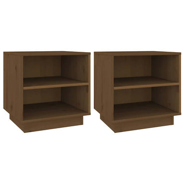 vidaXL Nachttische 2 Stk. Honigbraun 40x34x40 cm Massivholz Kiefer