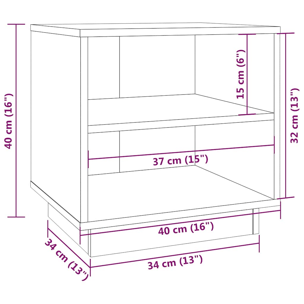 vidaXL Nachttische 2 Stk. Honigbraun 40x34x40 cm Massivholz Kiefer