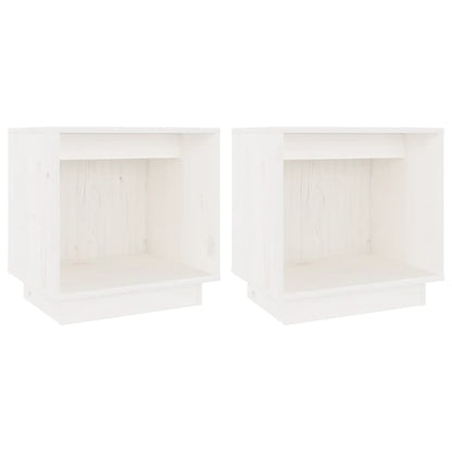 vidaXL Tables de chevet 2 pcs Blanc 40x30x40 cm Bois de pin massif
