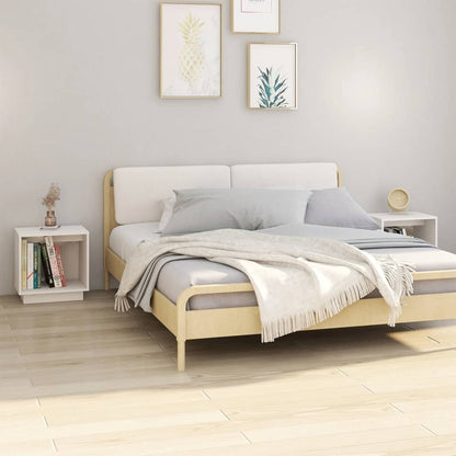 vidaXL Tables de chevet 2 pcs Blanc 40x30x40 cm Bois de pin massif