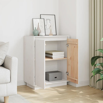 vidaXL Sideboard Weiß 60x34x75 cm Massivholz Kiefer