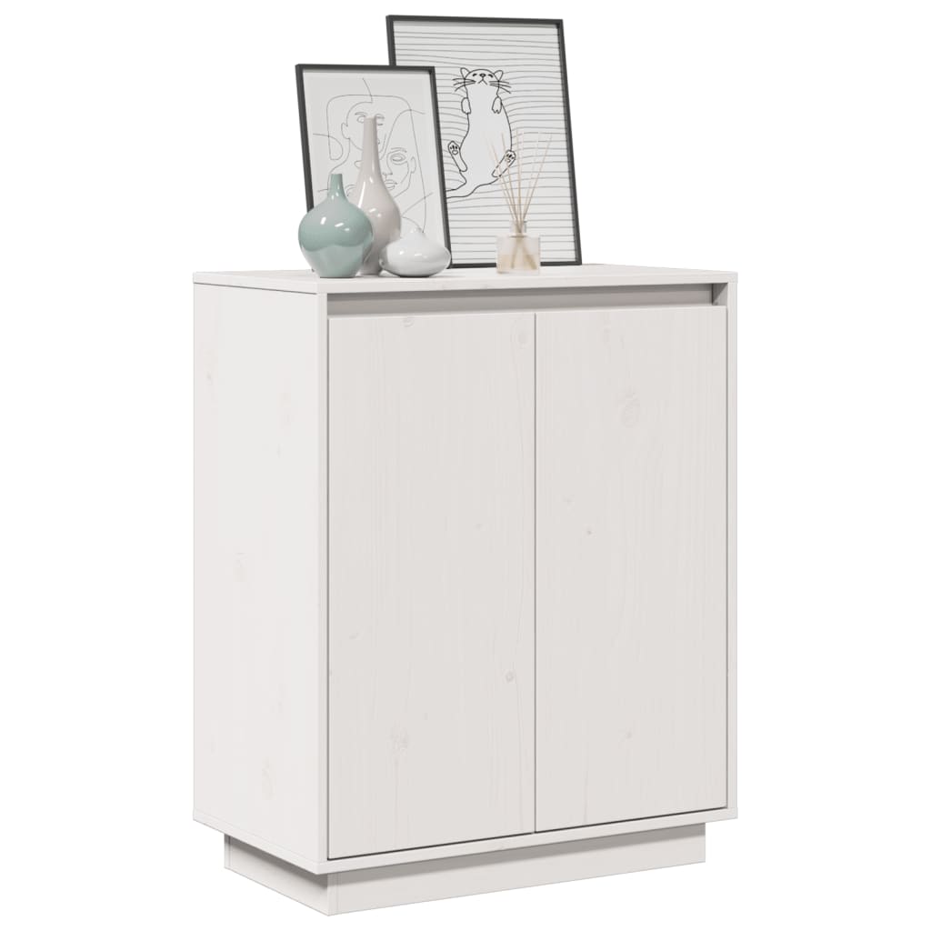 vidaXL Sideboard Weiß 60x34x75 cm Massivholz Kiefer