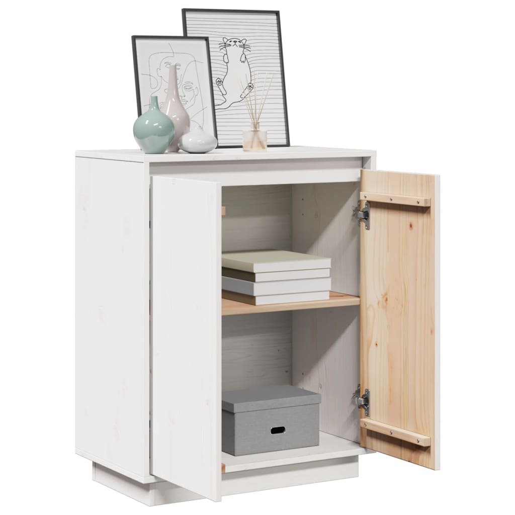 vidaXL Sideboard Weiß 60x34x75 cm Massivholz Kiefer