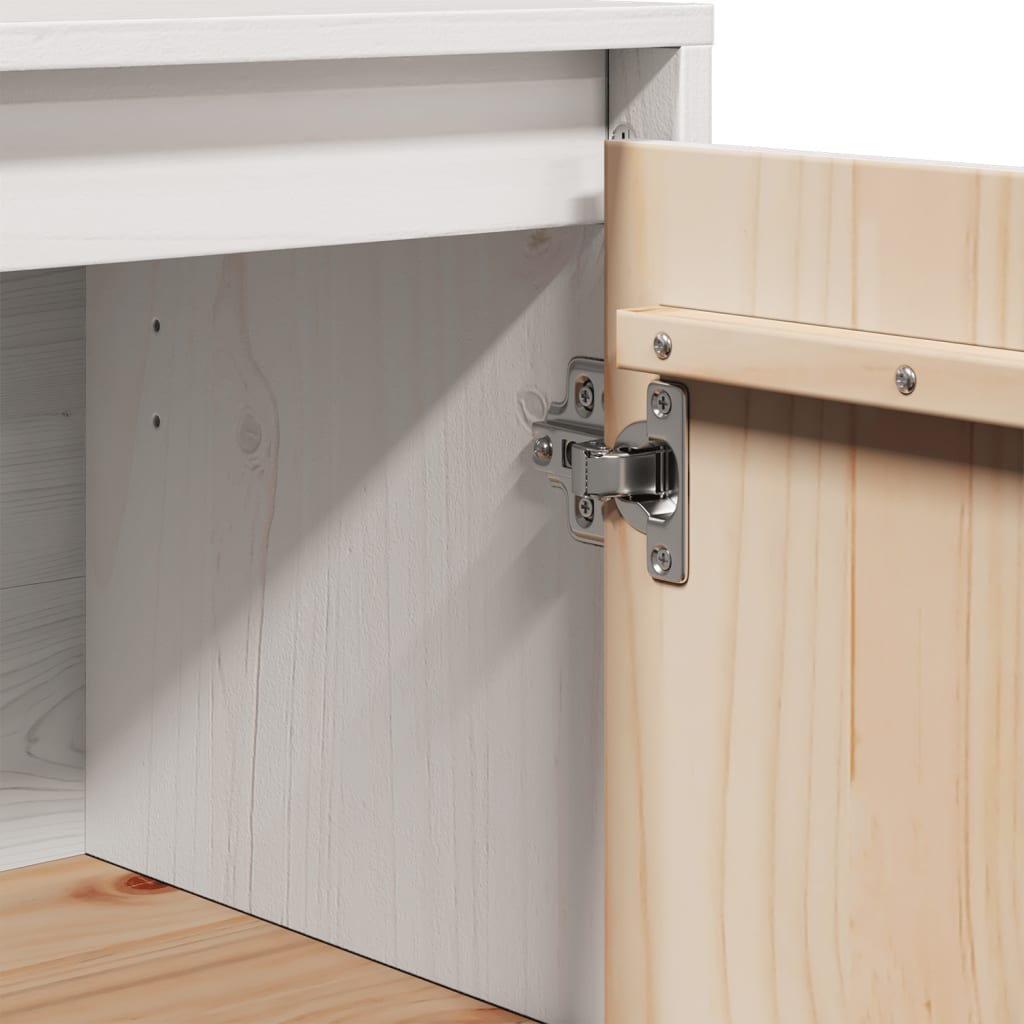 vidaXL Sideboard Weiß 60x34x75 cm Massivholz Kiefer