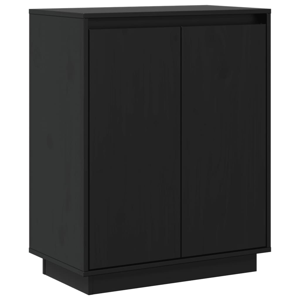 vidaXL Bahut noir 60x34x75 cm Bois de pin massif