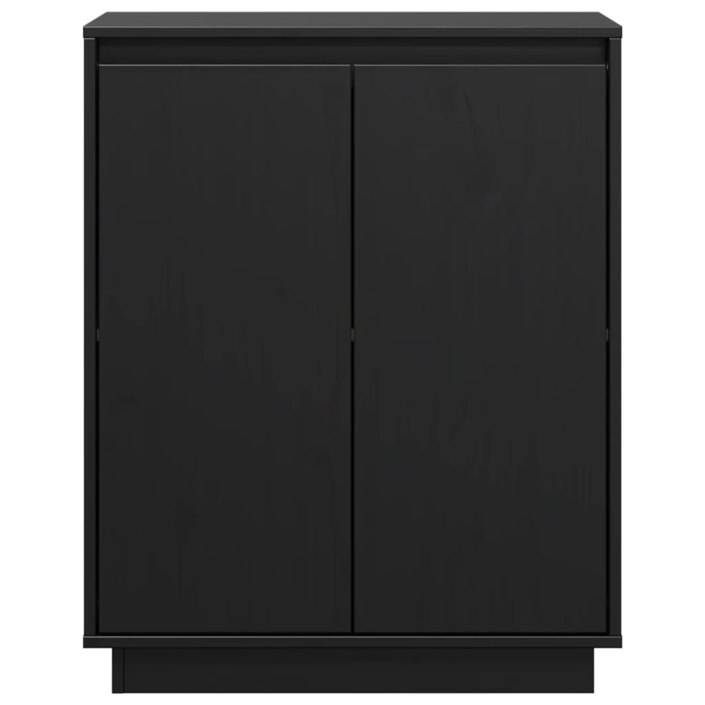 vidaXL Bahut noir 60x34x75 cm Bois de pin massif
