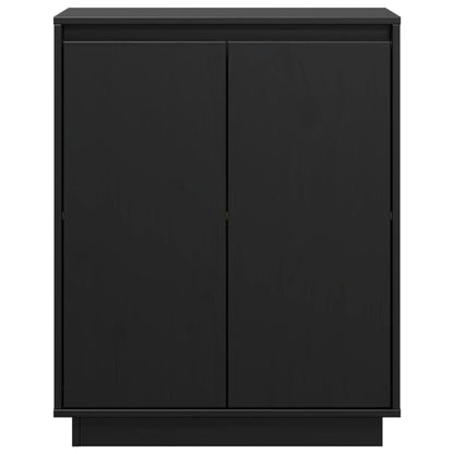 vidaXL Bahut noir 60x34x75 cm Bois de pin massif