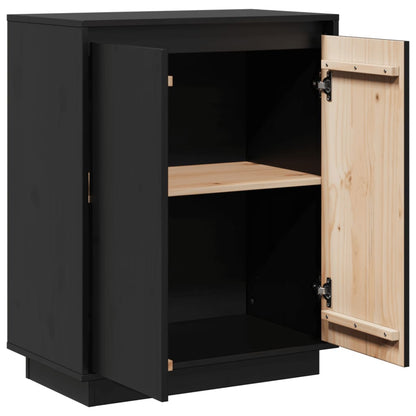 vidaXL Bahut noir 60x34x75 cm Bois de pin massif