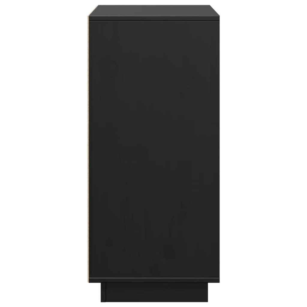 vidaXL Bahut noir 60x34x75 cm Bois de pin massif