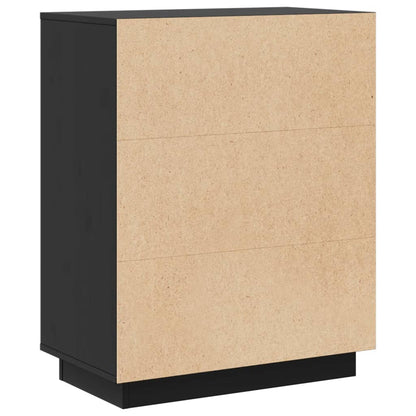 vidaXL Bahut noir 60x34x75 cm Bois de pin massif