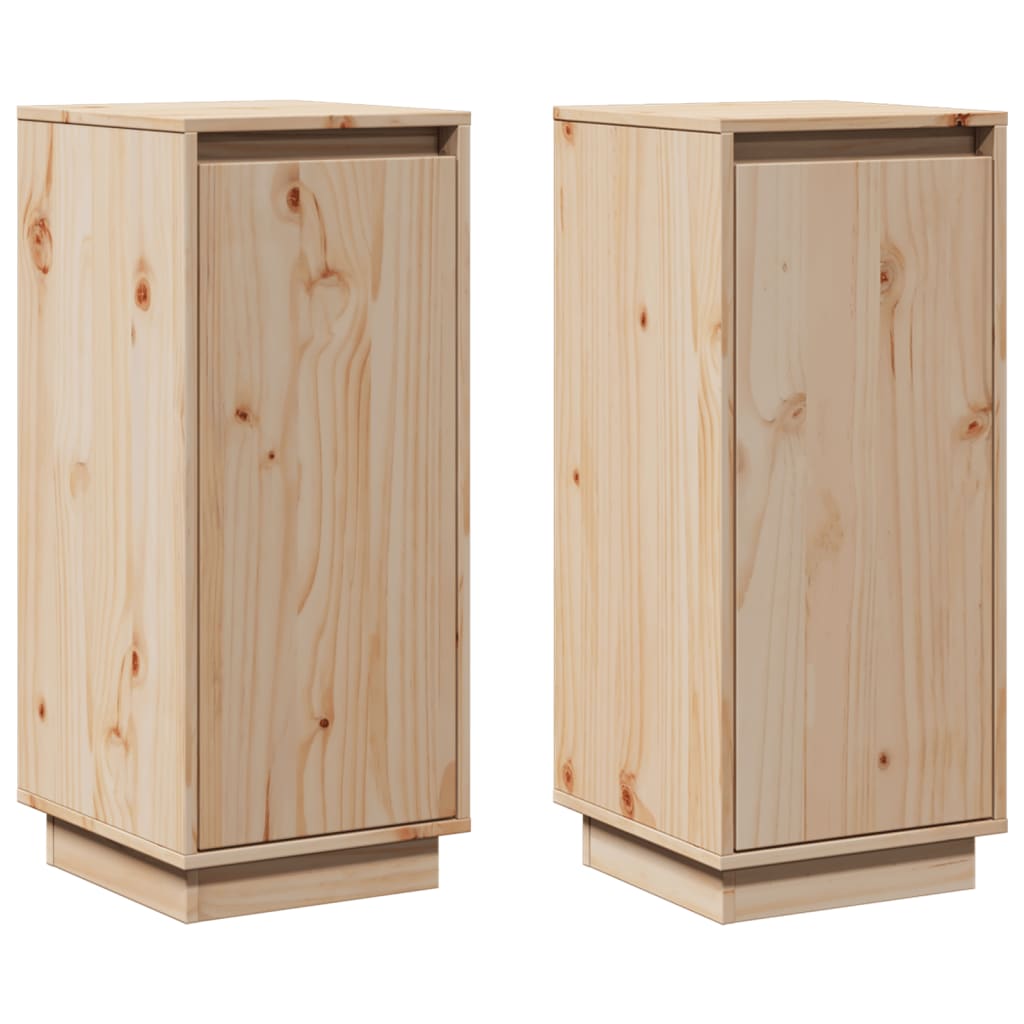 vidaXL Commodes 2 pcs 31,5x34x75 cm Bois de pin massif