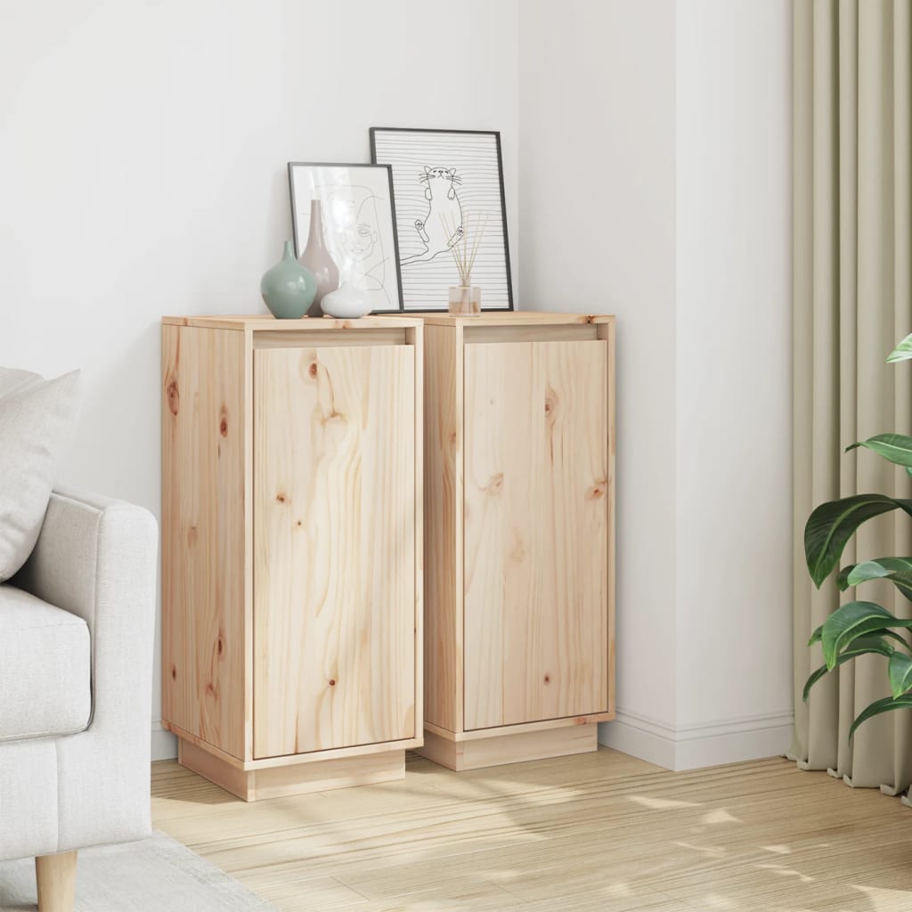 vidaXL Commodes 2 pcs 31,5x34x75 cm Bois de pin massif