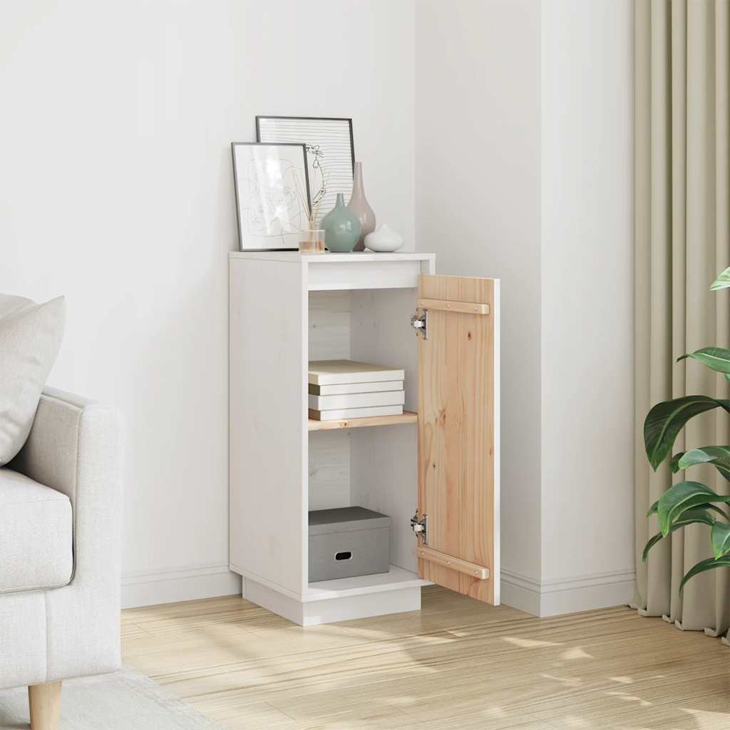 vidaXL Commode blanche 31,5x34x75 cm Bois de pin massif