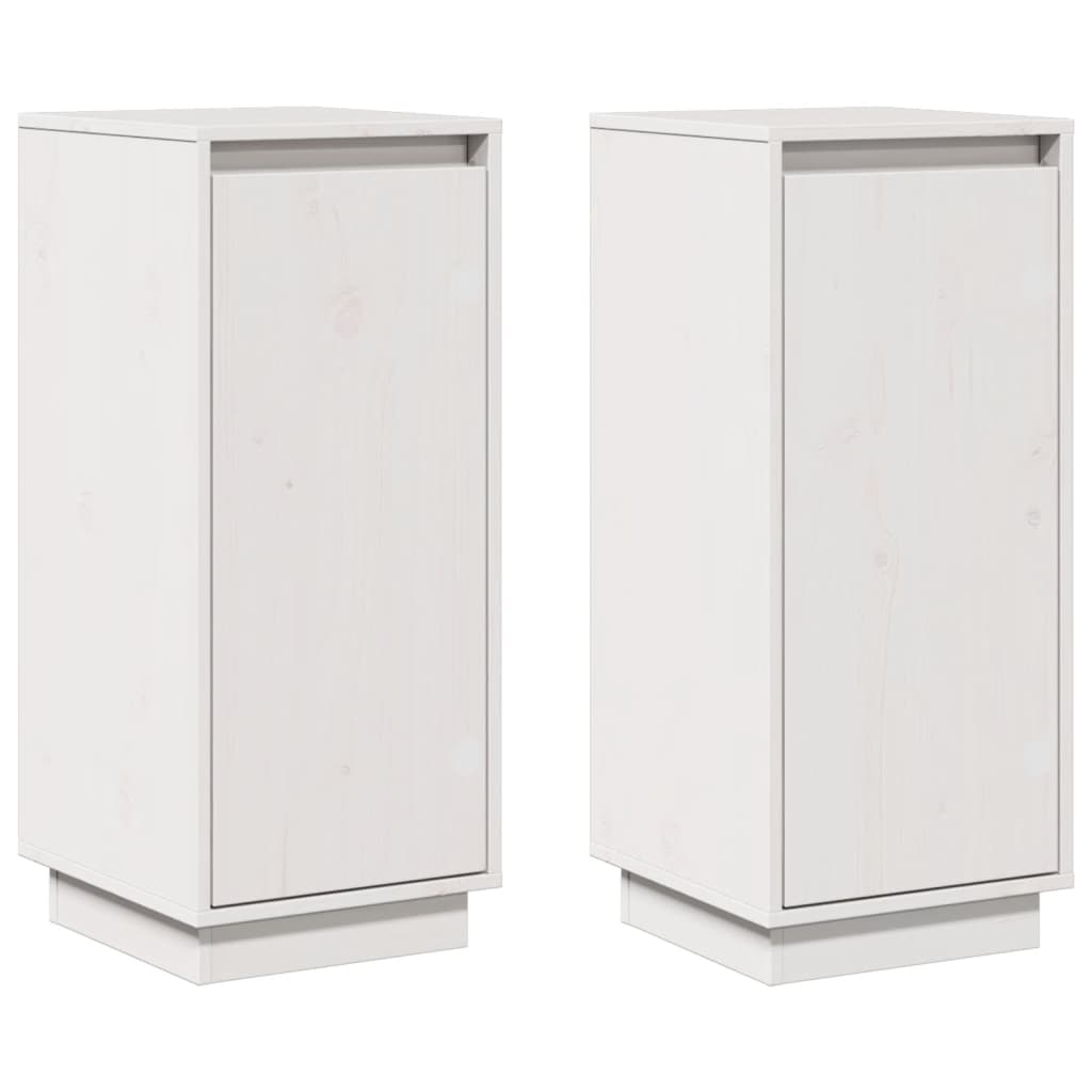 vidaXL Commodes 2 pcs Blanc 31,5x34x75 cm Bois de pin massif