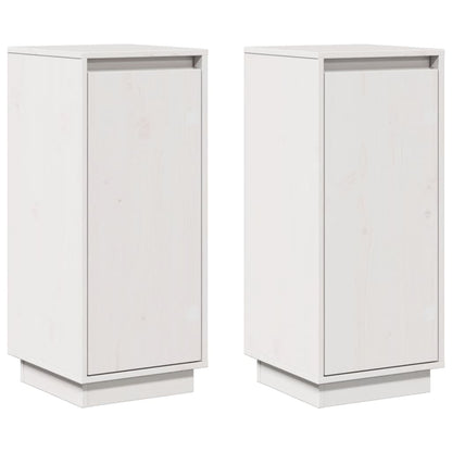 vidaXL Commodes 2 pcs Blanc 31,5x34x75 cm Bois de pin massif