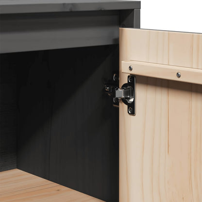 vidaXL Buffets 2 pcs Gris 31,5x34x75 cm Bois de pin massif