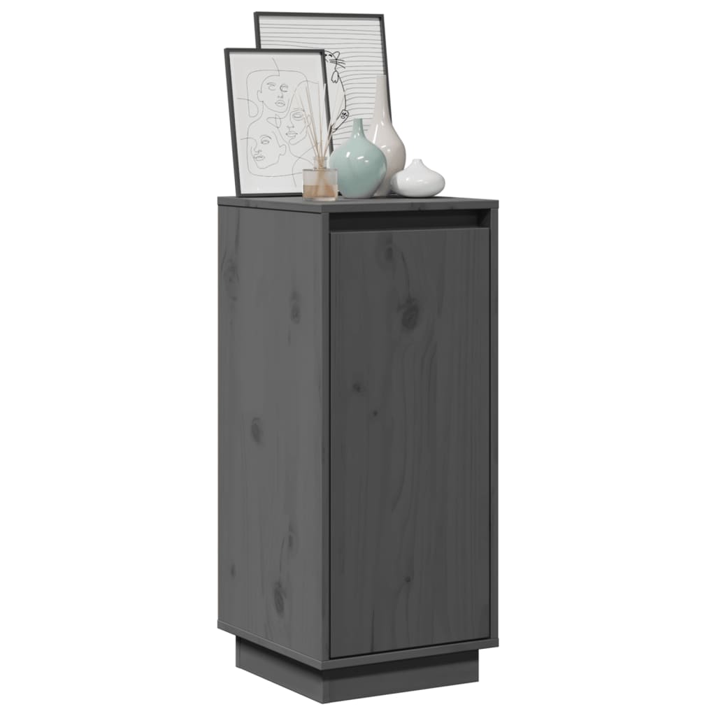 vidaXL Buffets 2 pcs Gris 31,5x34x75 cm Bois de pin massif