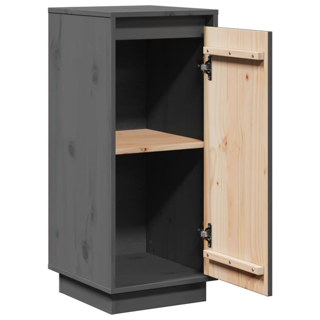 vidaXL Buffets 2 pcs Gris 31,5x34x75 cm Bois de pin massif