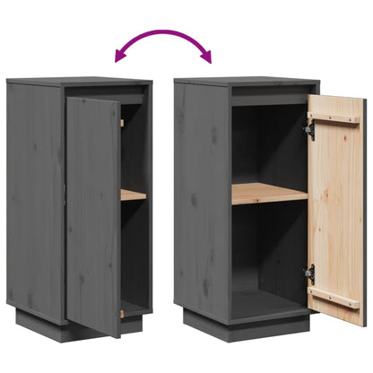 vidaXL Buffets 2 pcs Gris 31,5x34x75 cm Bois de pin massif