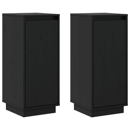 vidaXL Commodes 2 pcs Noir 31,5x34x75 cm Bois de pin massif