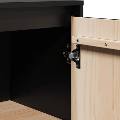 vidaXL Commodes 2 pcs Noir 31,5x34x75 cm Bois de pin massif