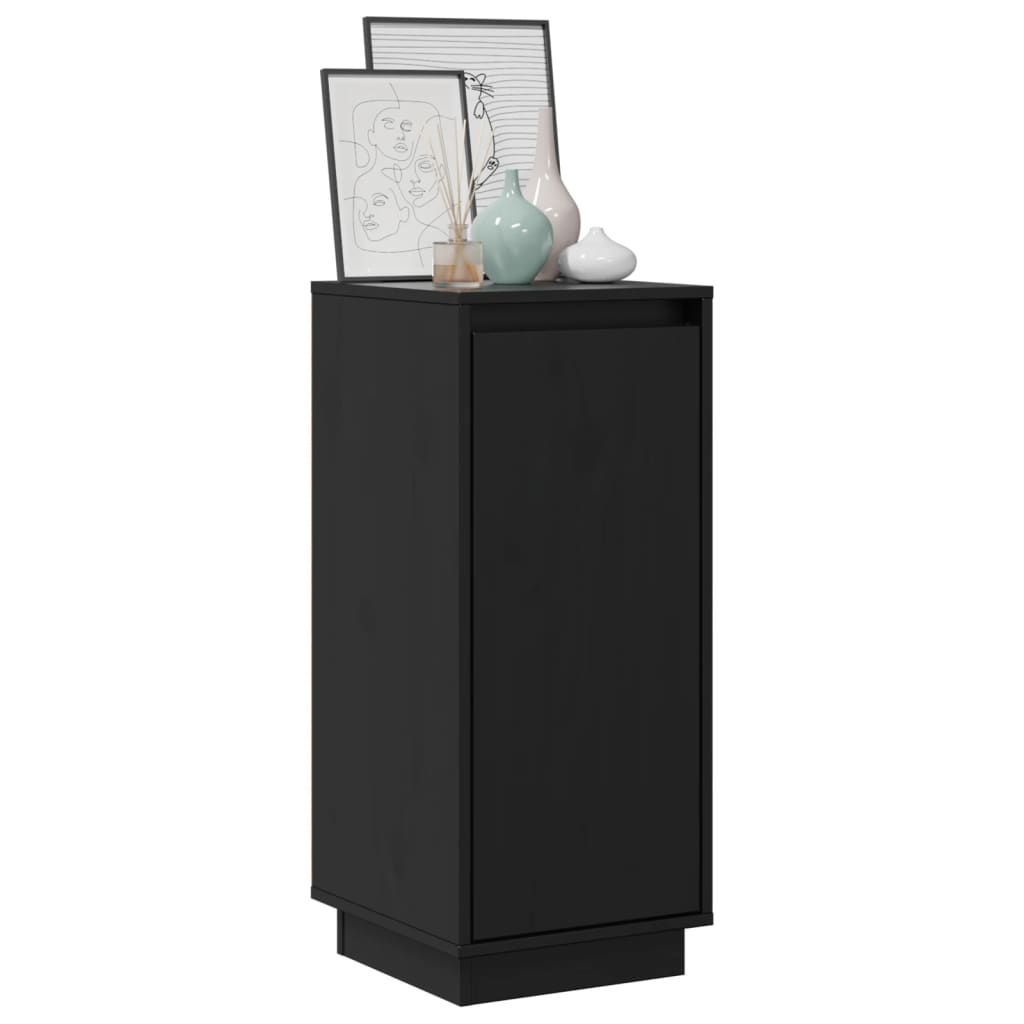 vidaXL Commodes 2 pcs Noir 31,5x34x75 cm Bois de pin massif