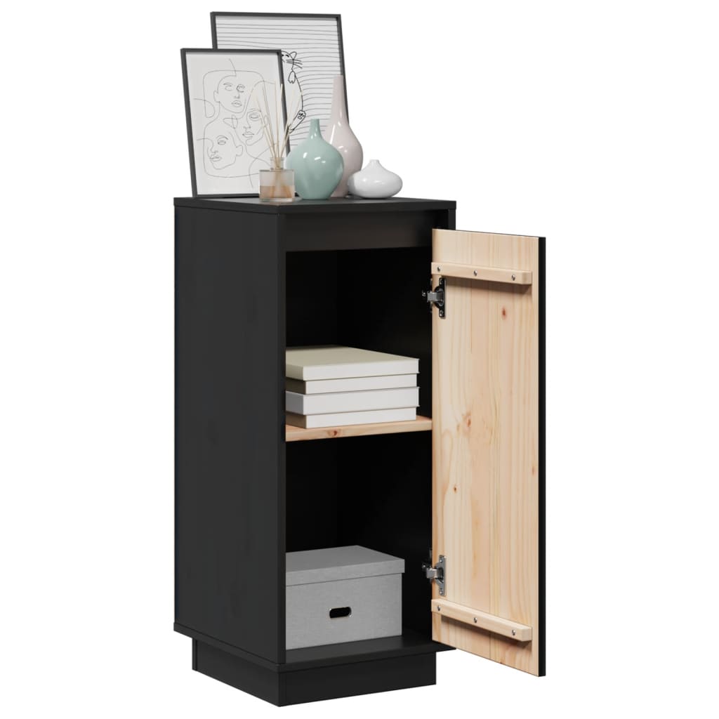 vidaXL Commodes 2 pcs Noir 31,5x34x75 cm Bois de pin massif
