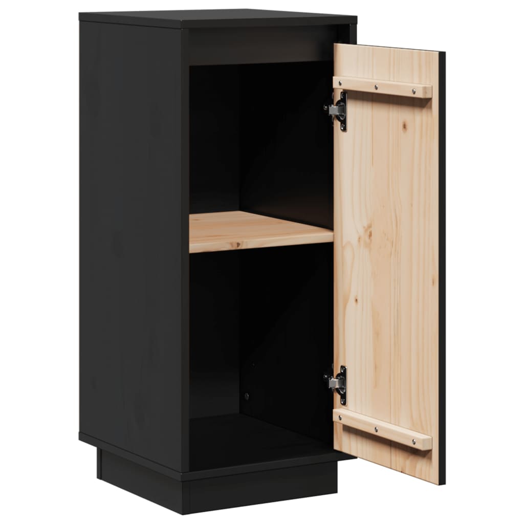 vidaXL Commodes 2 pcs Noir 31,5x34x75 cm Bois de pin massif