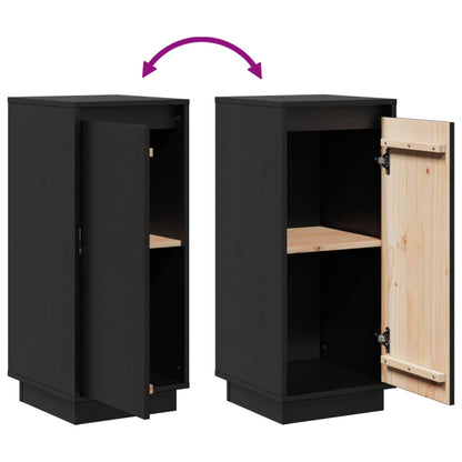 vidaXL Commodes 2 pcs Noir 31,5x34x75 cm Bois de pin massif