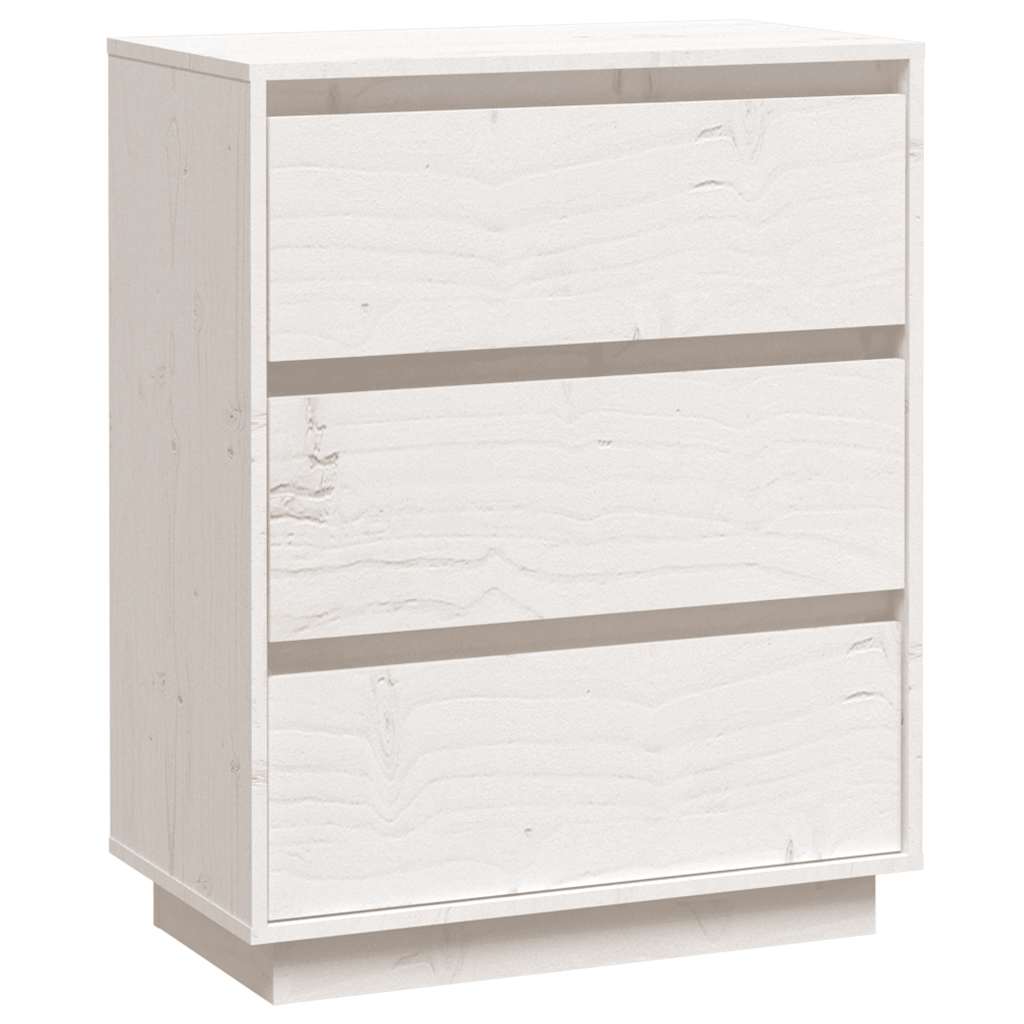 vidaXL Commode blanche 60x34x75 cm Bois de pin massif