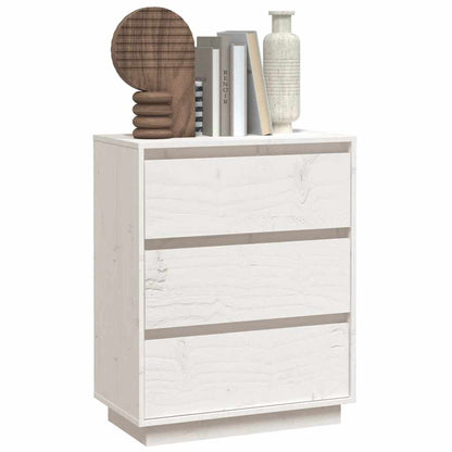 vidaXL Commode blanche 60x34x75 cm Bois de pin massif