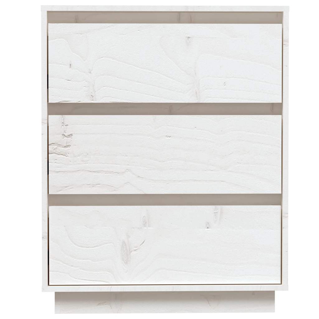 vidaXL Commode blanche 60x34x75 cm Bois de pin massif