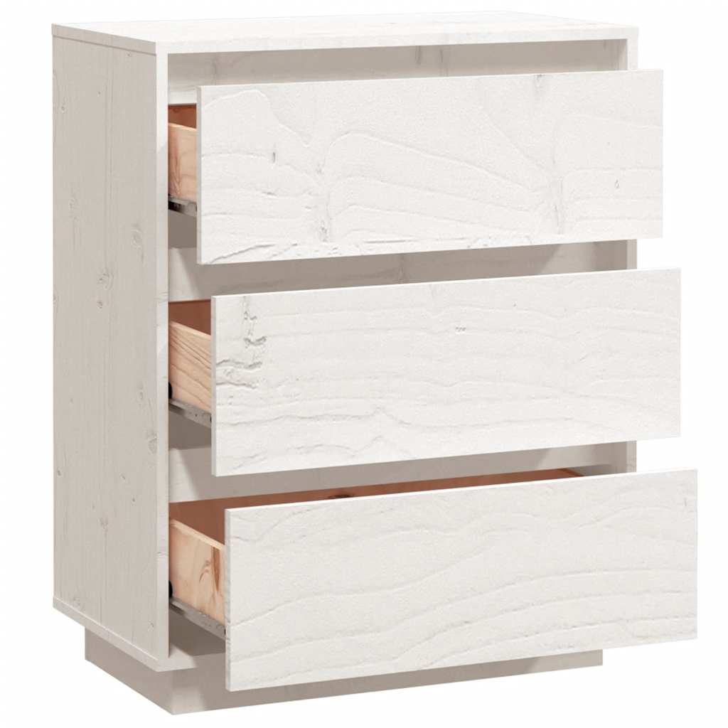 vidaXL Commode blanche 60x34x75 cm Bois de pin massif