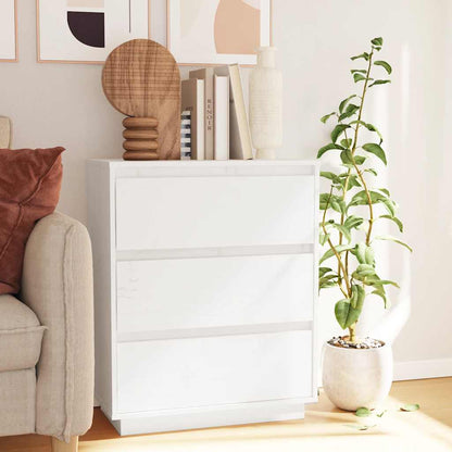 vidaXL Commode blanche 60x34x75 cm Bois de pin massif