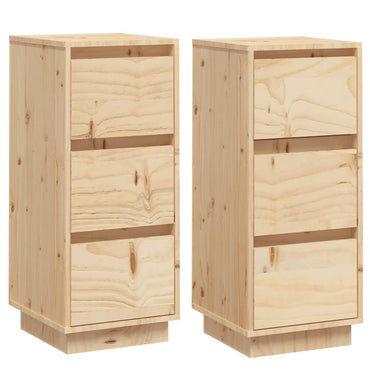 vidaXL Commodes 2 pcs 32x34x75 cm Bois de pin massif