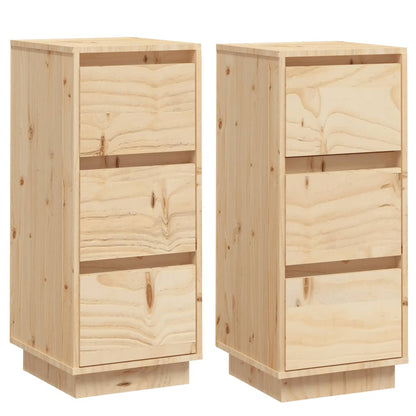 vidaXL Commodes 2 pcs 32x34x75 cm Bois de pin massif