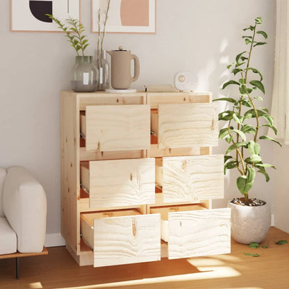 vidaXL Commodes 2 pcs 32x34x75 cm Bois de pin massif