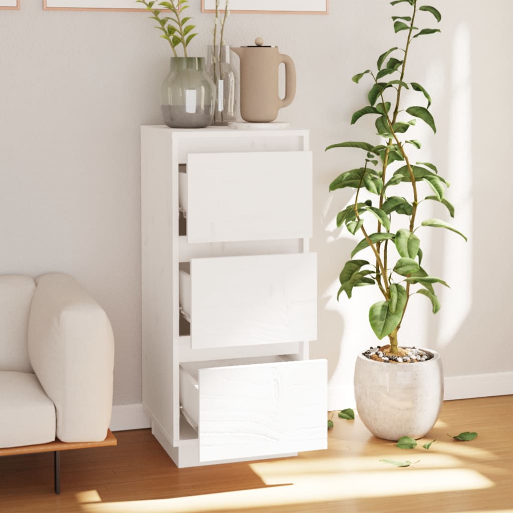 vidaXL Buffet blanc 32x34x75 cm Bois de pin massif