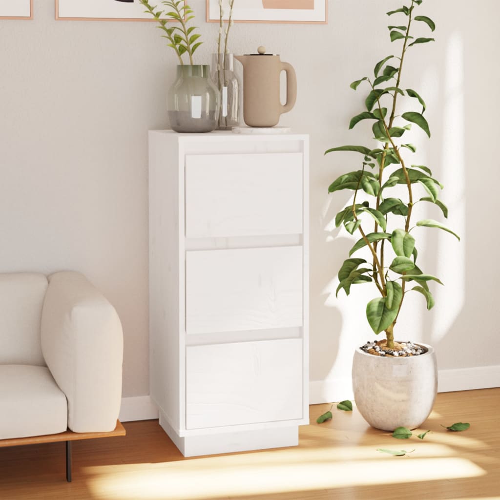 vidaXL Buffet blanc 32x34x75 cm Bois de pin massif