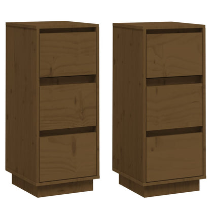 vidaXL Buffets 2 pcs. marron miel 32x34x75 cm Bois de pin massif