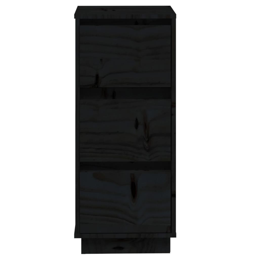 vidaXL Commodes 2 pcs Noir 32x34x75 cm Bois de pin massif