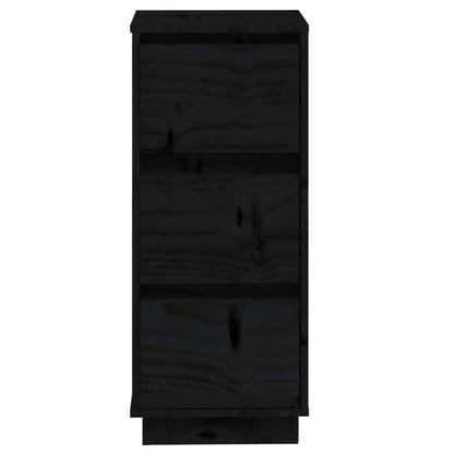 vidaXL Commodes 2 pcs Noir 32x34x75 cm Bois de pin massif