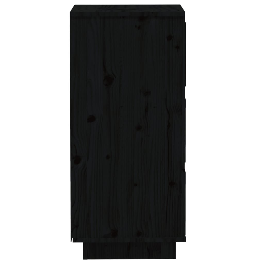 vidaXL Commodes 2 pcs Noir 32x34x75 cm Bois de pin massif
