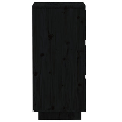 vidaXL Commodes 2 pcs Noir 32x34x75 cm Bois de pin massif