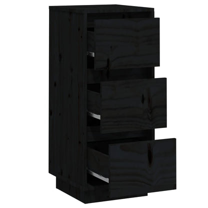 vidaXL Commodes 2 pcs Noir 32x34x75 cm Bois de pin massif