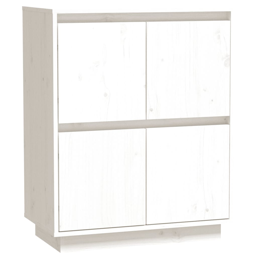 vidaXL Commode blanche 60x34x75 cm Bois de pin massif