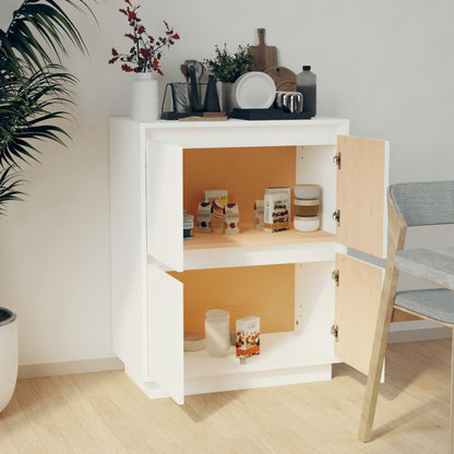 vidaXL Commode blanche 60x34x75 cm Bois de pin massif