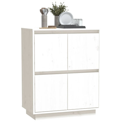 vidaXL Commode blanche 60x34x75 cm Bois de pin massif